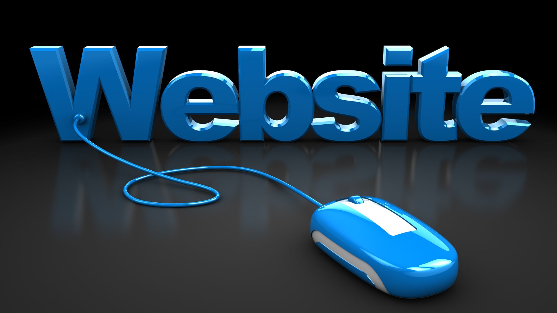 Projektowanie stron internetowych – nowoczesna grafika 3D z napisem "Website" i komputerową myszką, symbolizująca tworzenie i rozwój stron WWW